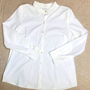 NWOT, J. Jill White Shirt Collection Long Sleeve Button Down Shirt, Size XL